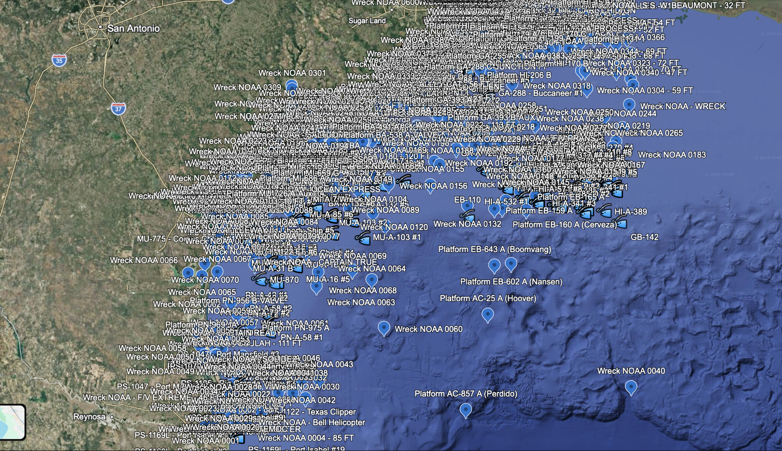 Texas Saltwater Fishing Spots GPS Coordinates – 1,199 Reefs, Wrecks & Offshore Structure Waypoints - Image 3