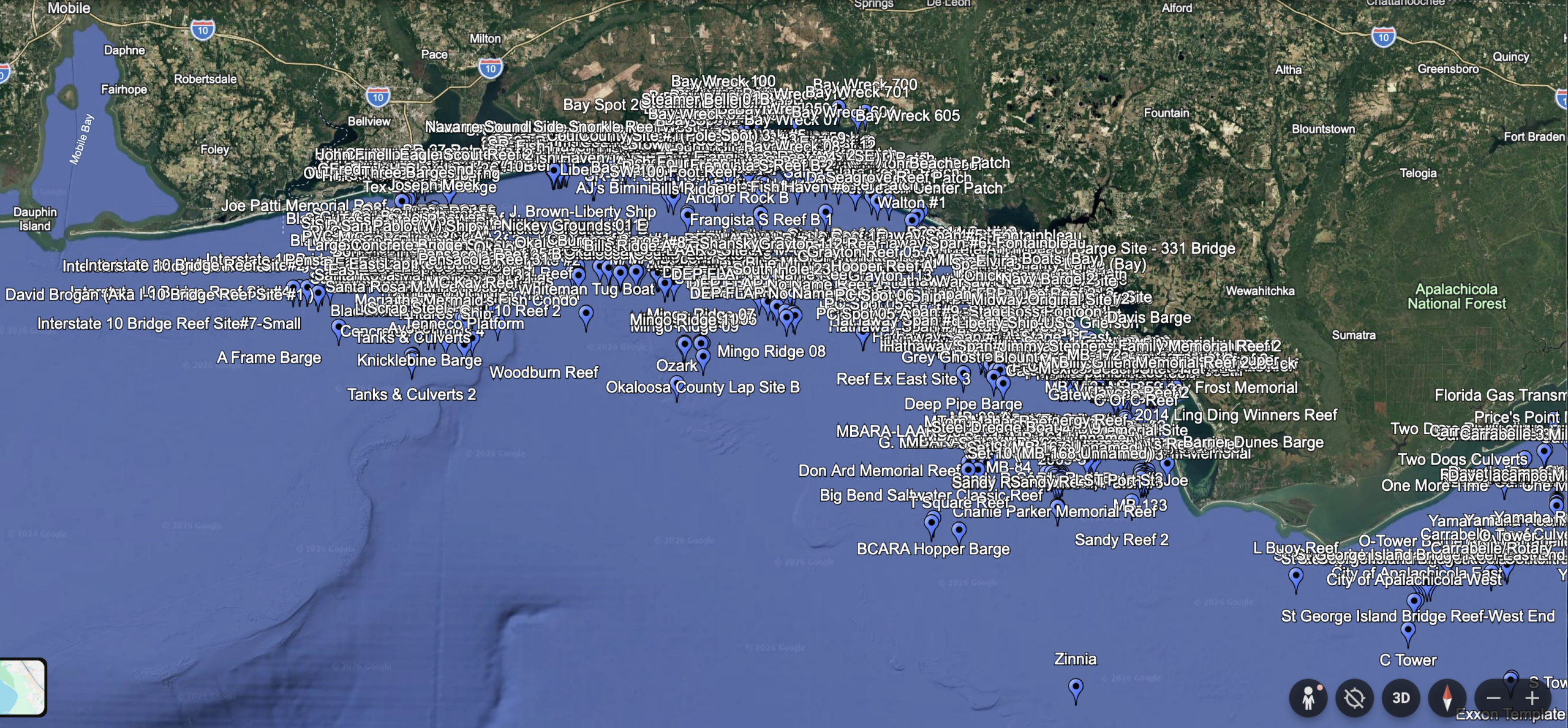 Northwest Florida / Destin Fishing Spots GPS Coordinates – 1,581 Reef, Wreck & Structure Waypoints - Image 2