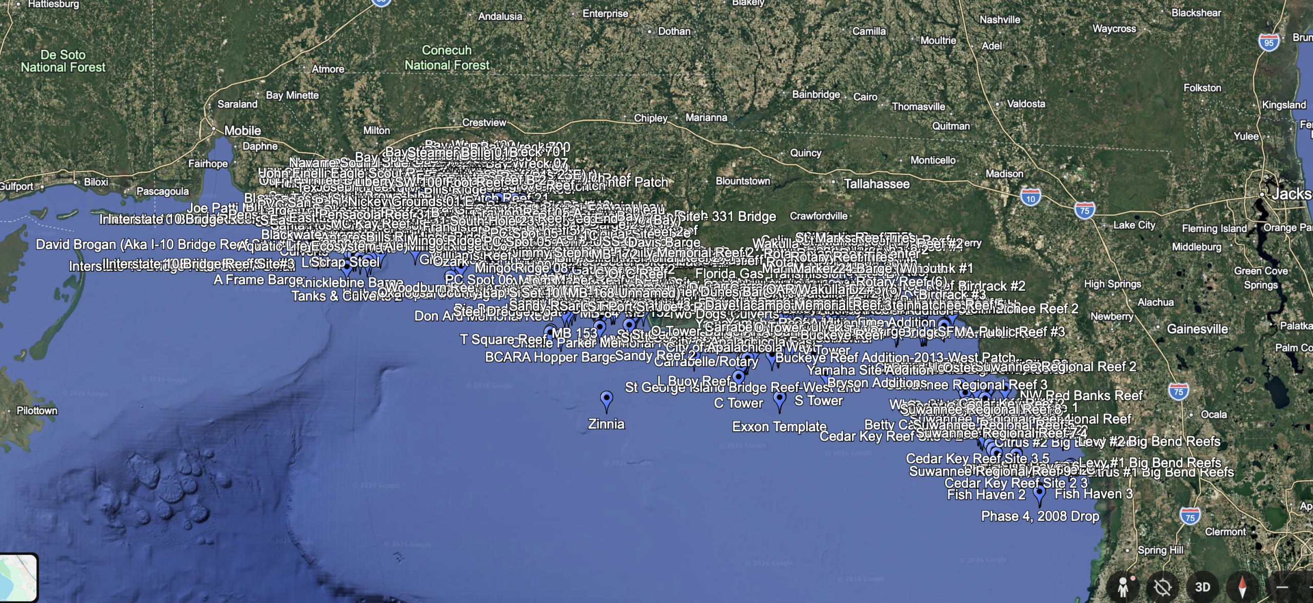 Northwest Florida / Destin Fishing Spots GPS Coordinates – 1,581 Reef, Wreck & Structure Waypoints - Image 4