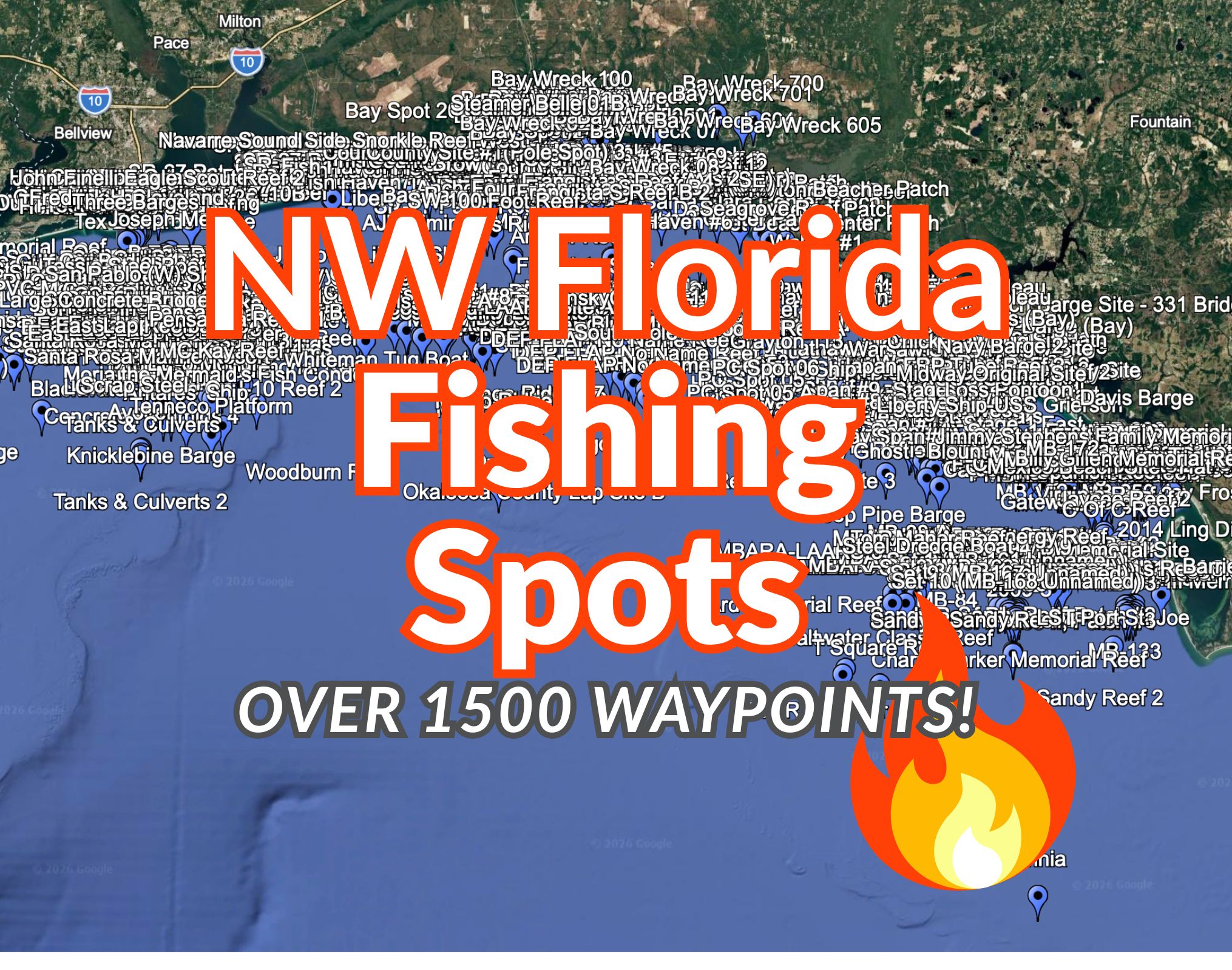 Northwest Florida / Destin Fishing Spots GPS Coordinates – 1,581 Reef, Wreck & Structure Waypoints