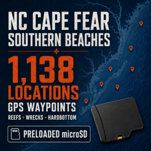 NC Cape Fear & Southern Beaches Offshore GPS Waypoints — 1,138 Locations on Micro SD