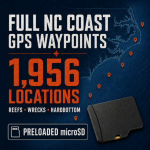 Full North Carolina Coast Offshore GPS Waypoints — 1,956 Locations on Micro SD