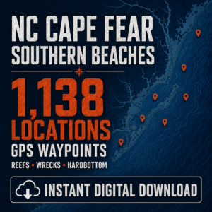 NC Cape Fear & Southern Beaches Offshore GPS Waypoints — 1,138 Locations