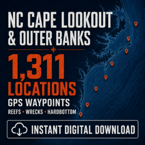 Cape Lookout & Northern Beaches Offshore GPS Waypoints — 1,311 Locations